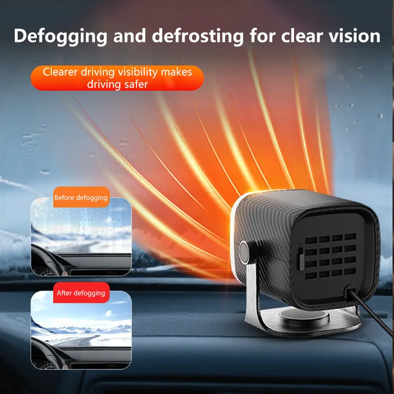 Car Heater 12V/24V Electric Cooling Heating Fan Electric Heater Fan Windshield Defogging Demister Defroster Car Accessories