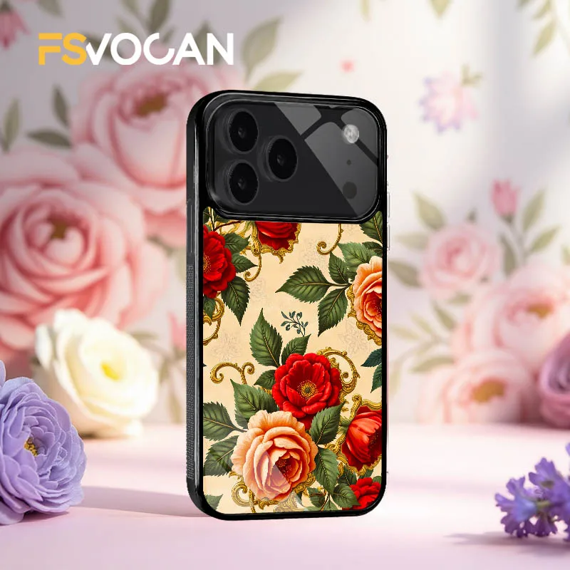 Donde vermiculado Florilegium se encuentra con Magenta Cosmos para iPhone 17 16 15 14 13 12 11 18 Pro Max tonos poéticos adornan el teléfono protector