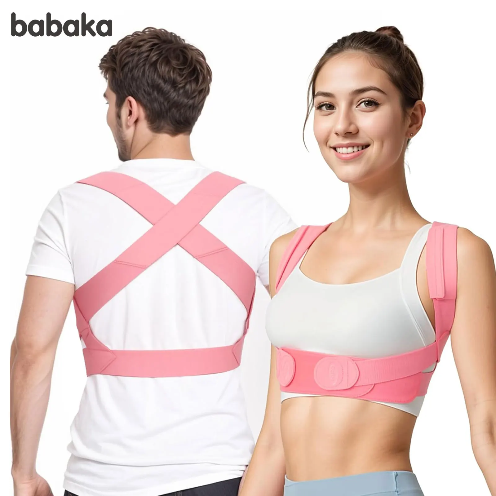 Babaka Posture Corrector for Women and Men,Breathable Back Support Straightener, Adjustable Upper Back Brace Shoulder Posture