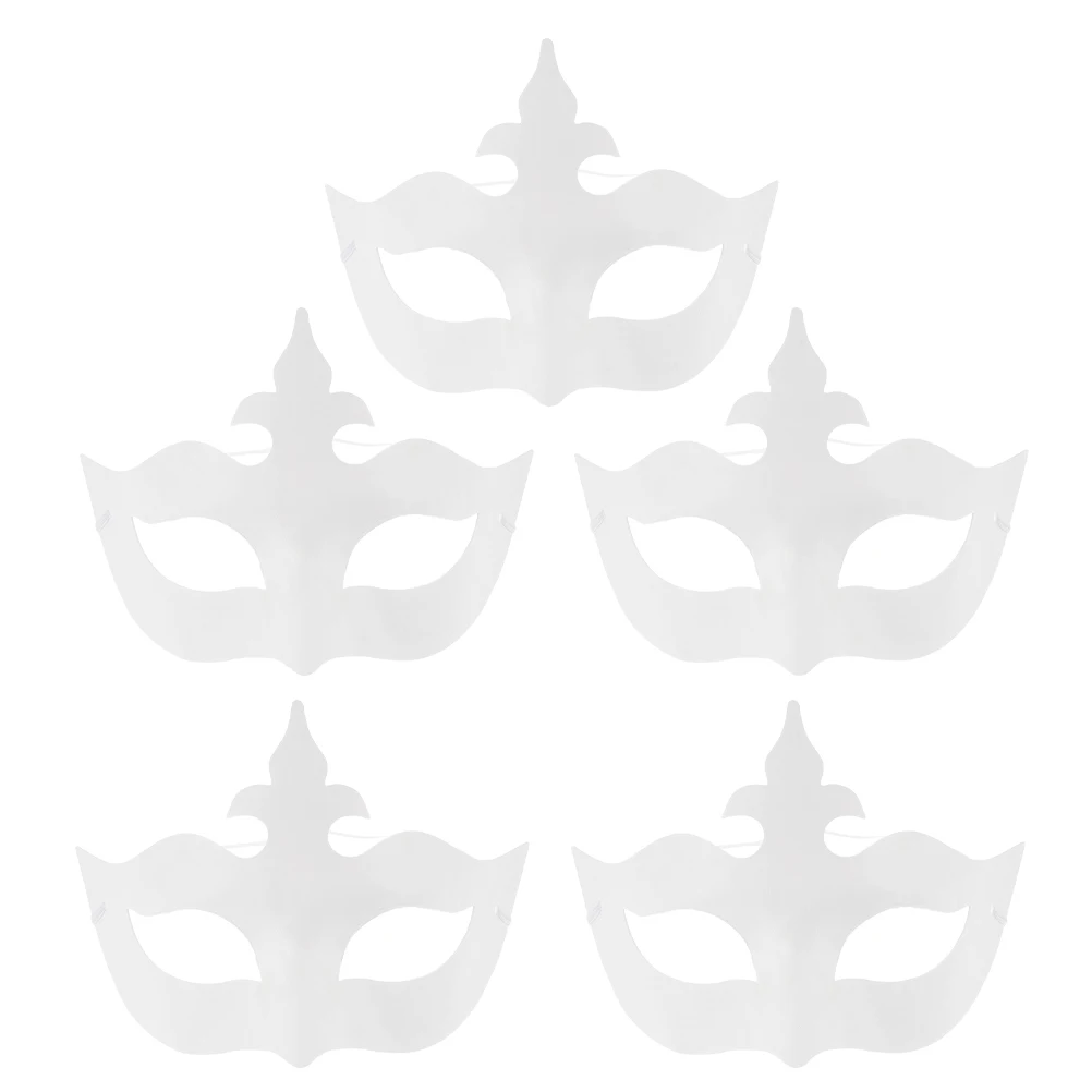 

5 Pcs Crown Mask Mascarade Cosplay Birthday Painted Diy Prom Carnival Blank Masks to Decorate White Child