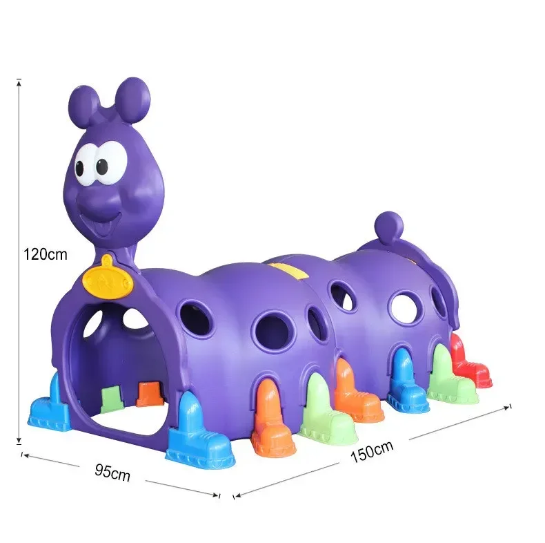 Kindergarten caterpillar crawling tunnel tent toy kids Drill holes Game house Indoor outdoor cartoon animals tent kids gift