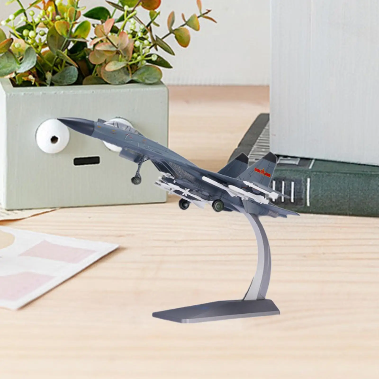 1: 72 نموذج طائرة مقاتلة صينية J11 مع حامل عرض نموذج طائرة #3