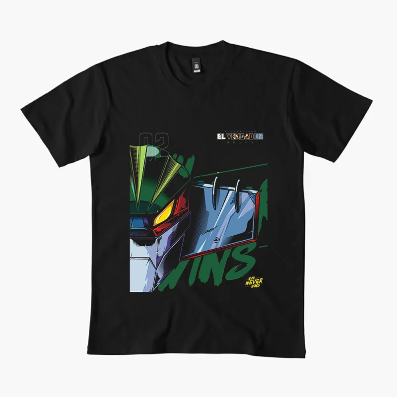 

Evil never wins 80s Classic manga Mecha Graphic clothes 0405 Anime kotetsu Jeeg Robot t shirt Short-sleeve All size tops S-6XL