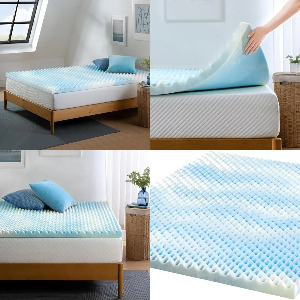 غطاء علوي من إسفنج الذاكرة Gel Swirl مقاس كينج - عبوة مدمجة، تبريد، تدفق الهواء، معتمد من CertiPUR-US #1