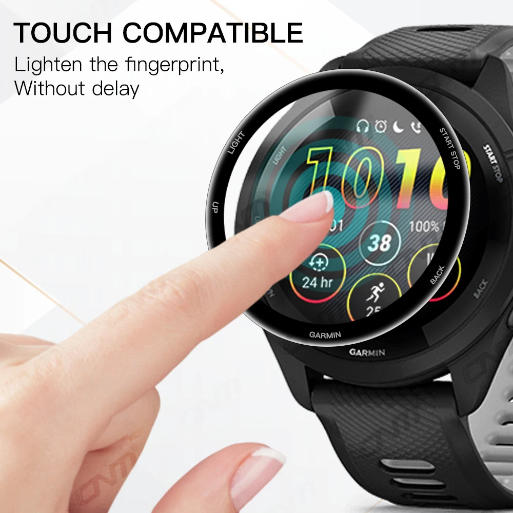 ฟิล์มป้องกันหน้าจอ20D สำหรับ Garmin Forerunner 965 265 265S ยืดหยุ่นได้ป้องกันรอยขีดข่วนสำหรับฟิล์มปกป้องเต็มรูปแบบ965 Garmin