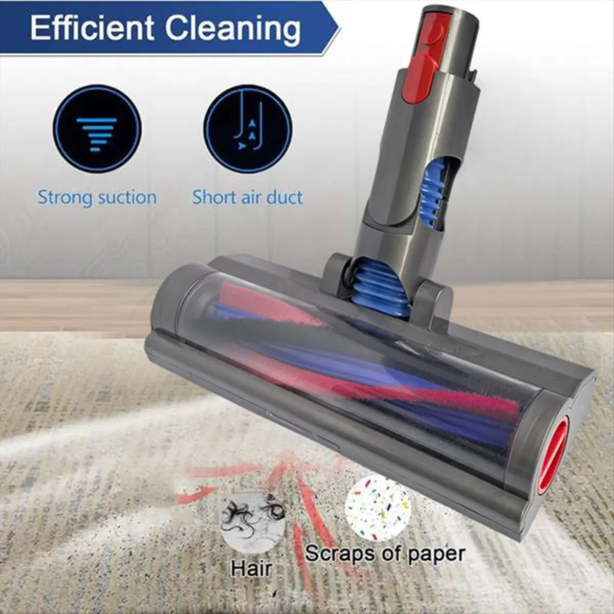 

[ABUB] Насадка с прямым приводом и LED-подсветкой для пылесосов Dyson V7 V8 V10 V11 V15, для уборки твердых полов
