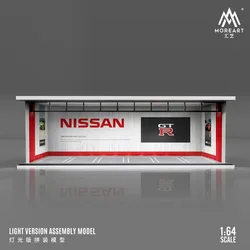 Timemicro+MoreArt 1:64 Nissan theme - light version assembled garage scene