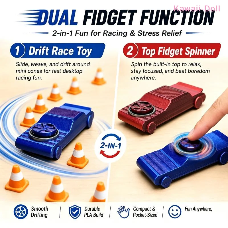 [DO]Pocket Drift Fidget Car Toy Mini Desktop Drifting Finger Spinner Car Portable Stress Relief Game Toy Gifts[DO]