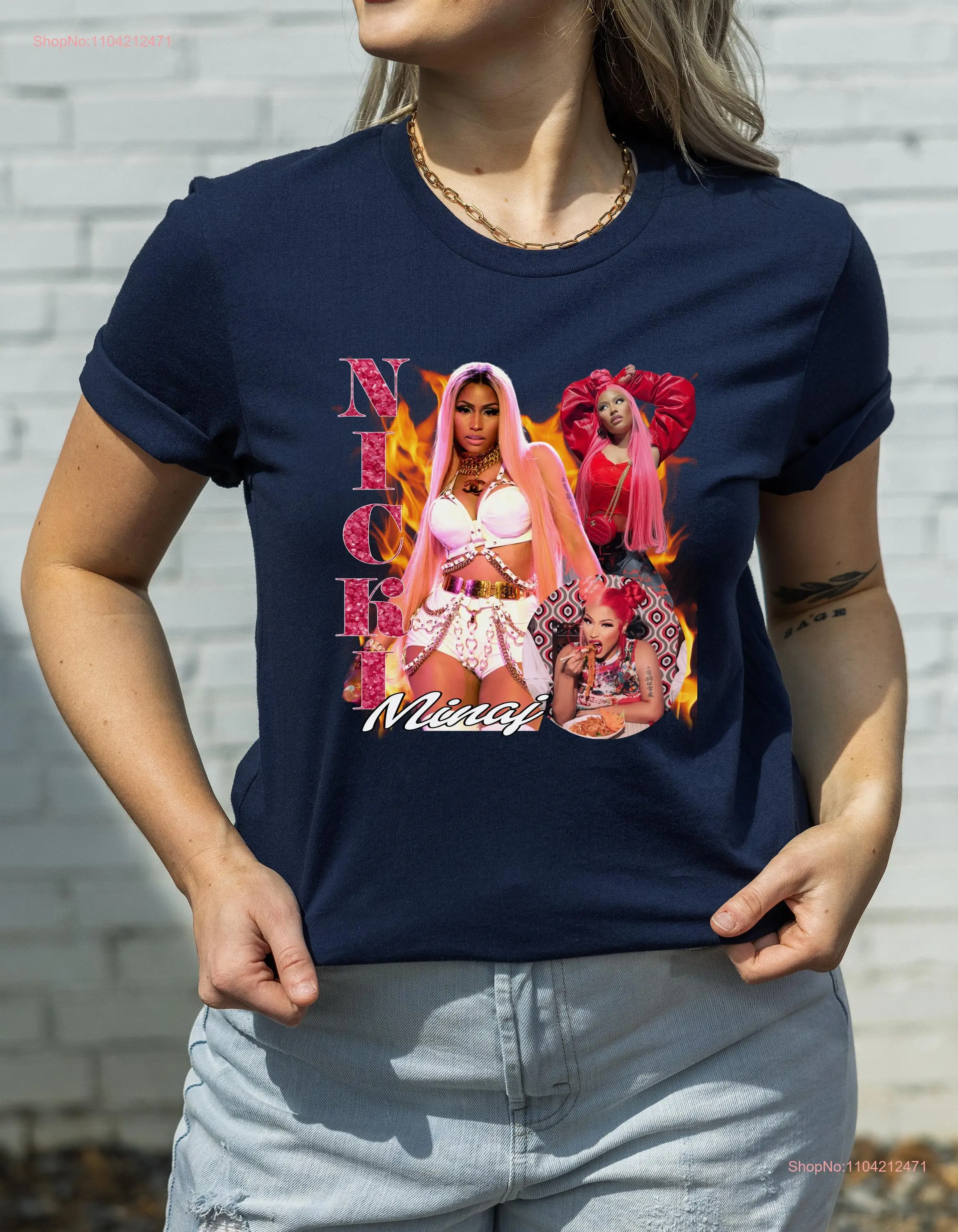 Nicky Minaj Vintage 90s T Shirt Trendy Celebrity Fan Merch Pop  long or short sleeves