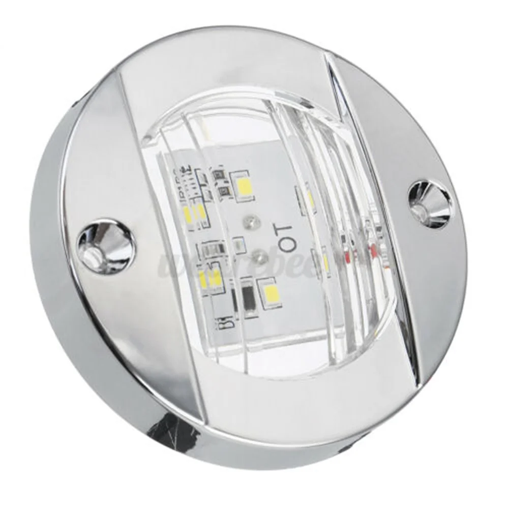 1PC Witte Ronde Marine Boot LED Achterlicht Cabine Dek Courtesy Light Waterdicht 12V Boot Interieur Blauw Licht