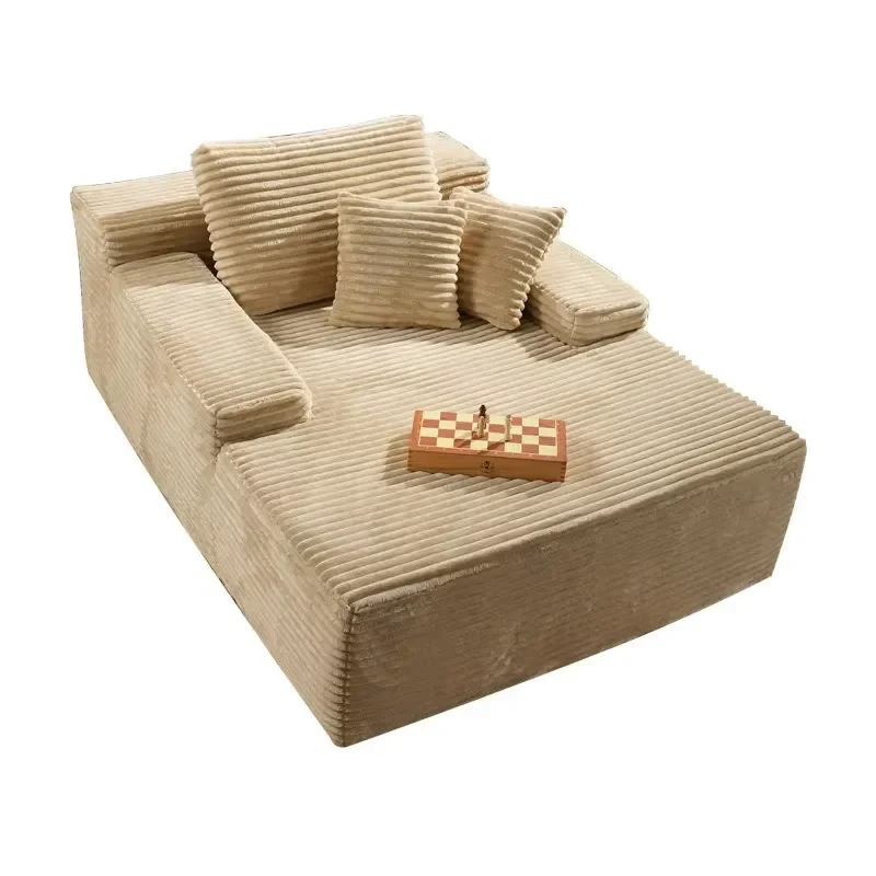 Vacuum Compressed Cloud Sofa, Retro Corduroy Fabric Cube Sofa, Pure Foam No Frame Modular Sofa for Living Room