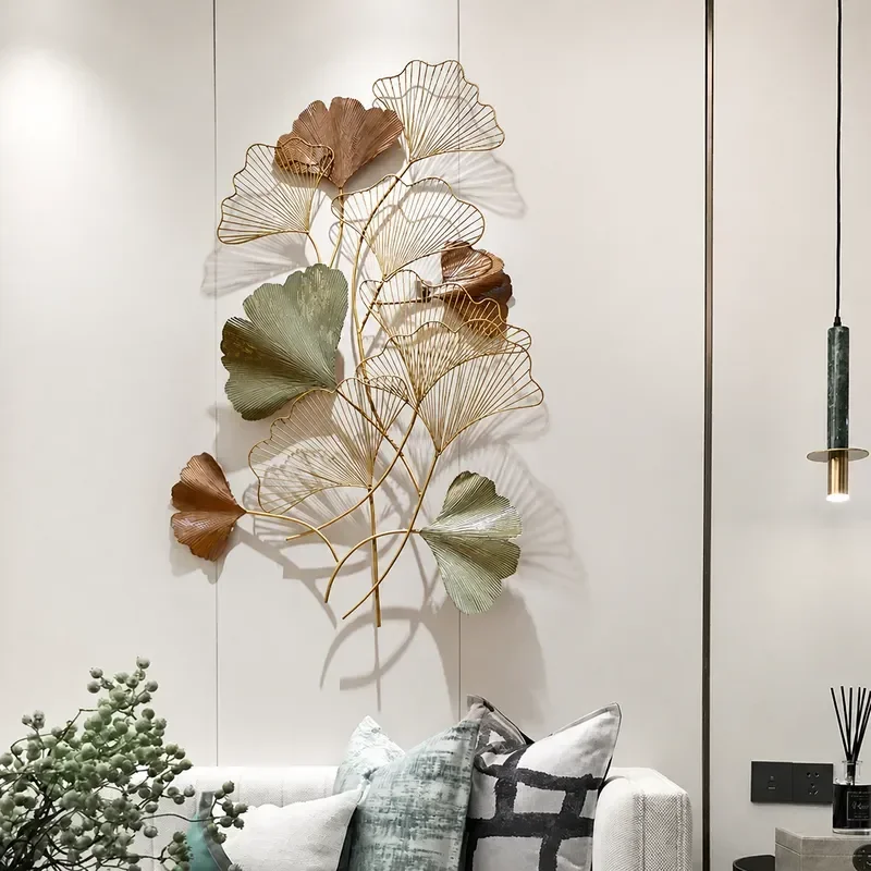 3D Round Wrought Iron Wall Art Metal Pendant Decor For Living Room Porch Hallway Aisle Home Decoration