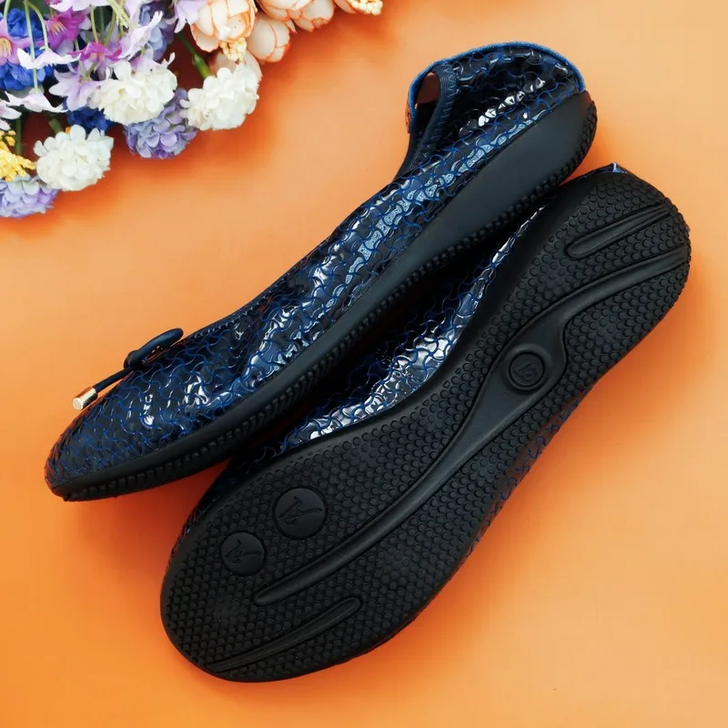 Spring And Autumn Women\'s Shoes Genuine Leather Casual Ballet Flat Soft Sole Driving Shoes Korean Round Toe Ladies Loafers Shoes