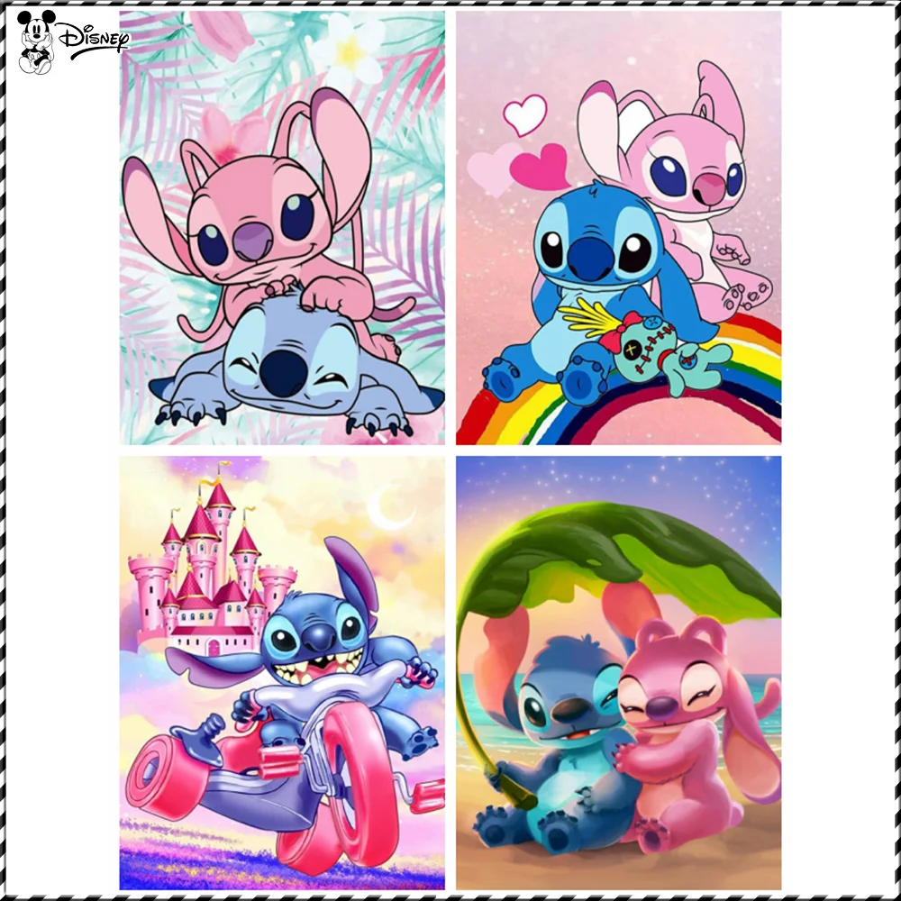 Disney Diamond Painting Lilo & Stitch Angie Mosaic Art Picture Children's Gift 30x40cm Wall Decor