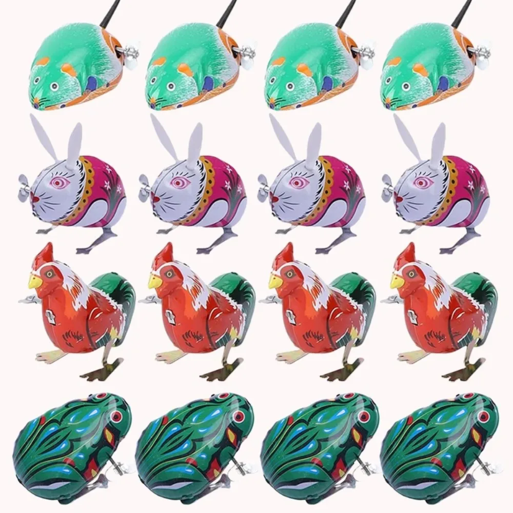 

Игрушки на пружинке, жестяные игрушки с механизмом, лягушка, кролик, мышь, петух, призы для детских командных соревнований, ностальгические сувениры, подарки TMZ