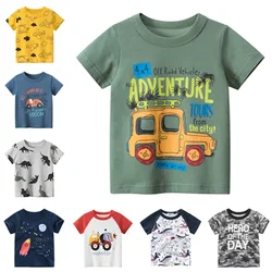 Katoen Kinderen T-shirt Voor Jongen Tops Auto Jongens T-shirt Tops Kinderen T-shirt Kleding 4 6 8 10 12Yrs Kids zomer Kleding