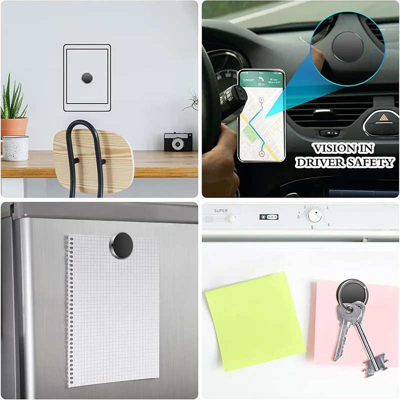 Magnetic Phone Car Mount Flat Cell Phone Holder Universal Stick On Flat Magnetic Car Mount For Dashboard Wall Windshield view 5