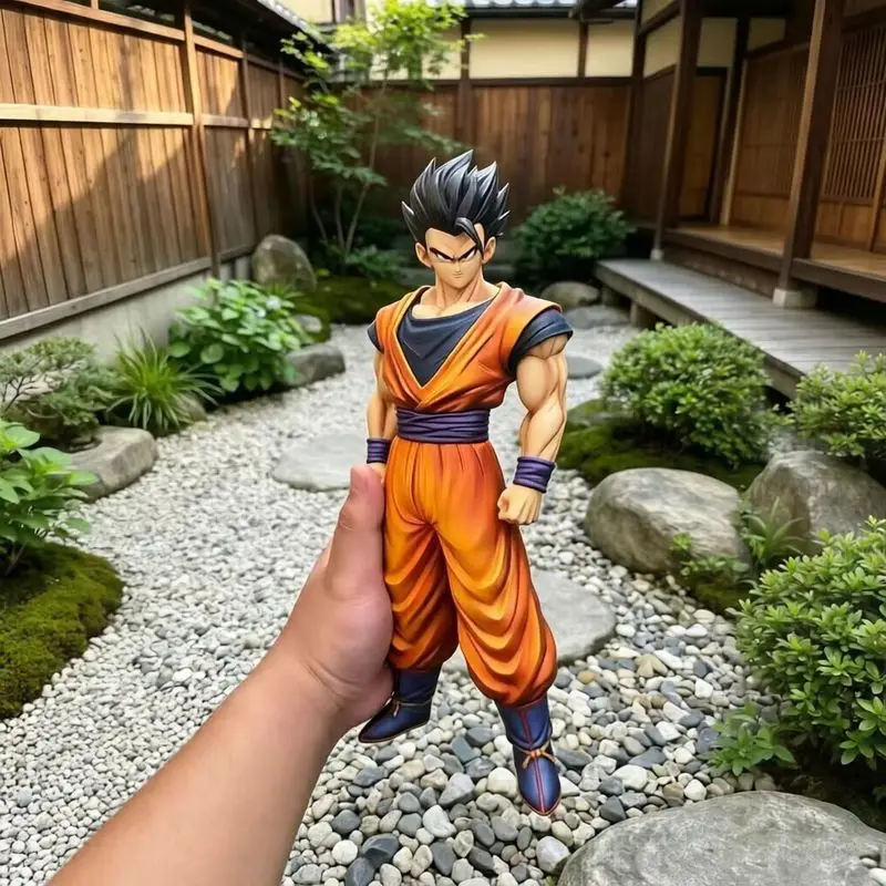 New 30cm Hy Studio Son Goku Base Form Dragon Ball Z Action Figure - Black Hair Orange Gi Scale  Articulated Pvc Collectible Toy