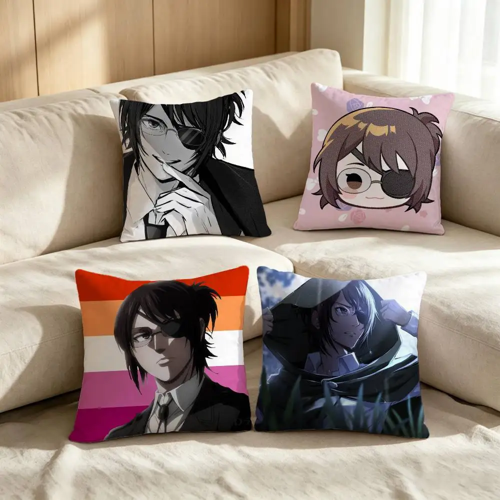 A-Attack on Titan H-Hange Zoe Anime Gir Cushion Cover Inches Farmhouse Decor Home Throw Pillow Covers For Couch Decorations