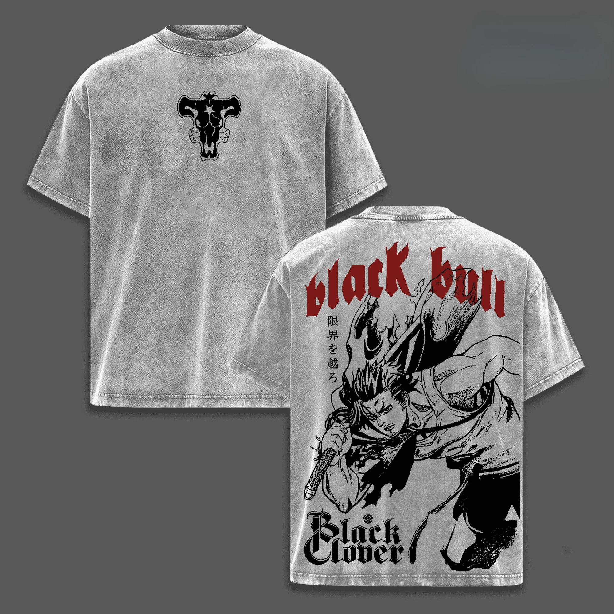 Black Clover Yami Sukehiro T-shirt For Men Clothing Summer Short Sleeve 100% Cotton Tees Tops Gothic Y2k Vintage Washed Tshirt