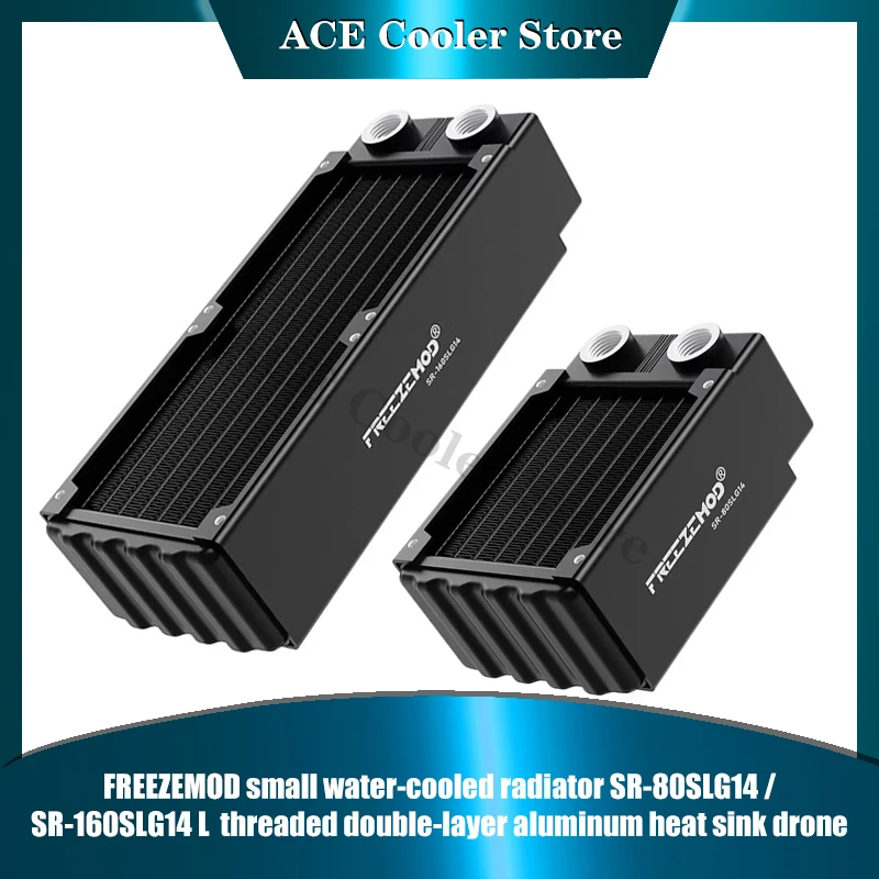 

FREEZEMOD 80 160 Small Radiator Row Aluminum Dual Layers, 47mm Thick Match 80mm Fan for Medical/Printing /Laser Water Cooling