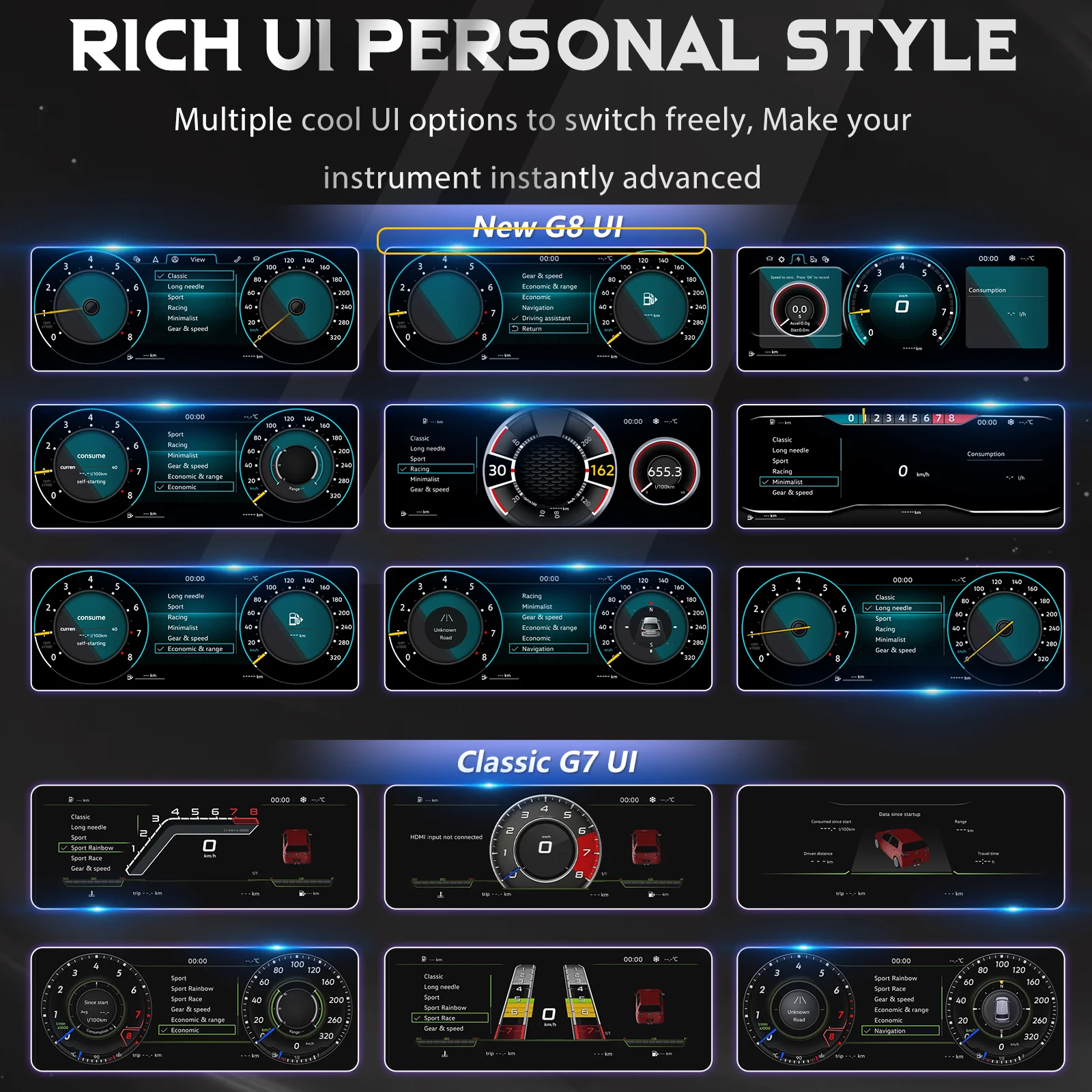 Carcluster 12.3'' LCD Digital Cluster For Volkswagen Passat B6 B7 CC 2007 8 9 10 11 Year Support HDMI Carplay Radio Dashboard instrument panel view 7