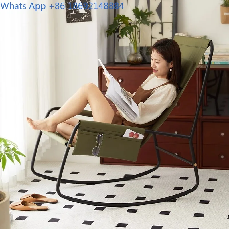 

Simple Furniture Single Outdoor Rocking Chair Camping Recliner Home Leisure Chair Rocking Chair Recliner Adult Sleepable