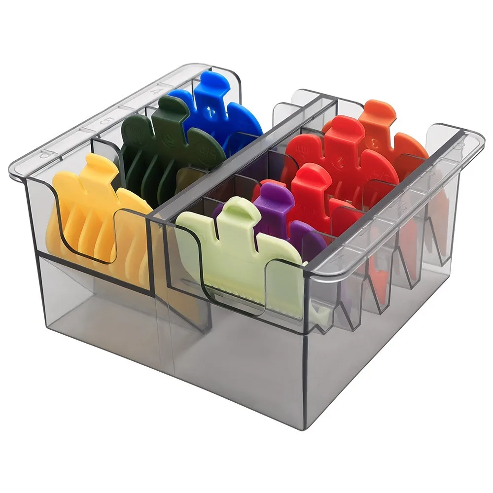 

Universal Hair Clipper Storage Box Plastic 8 Grids Limited Position Comb Storage Rack Haircutting Professional