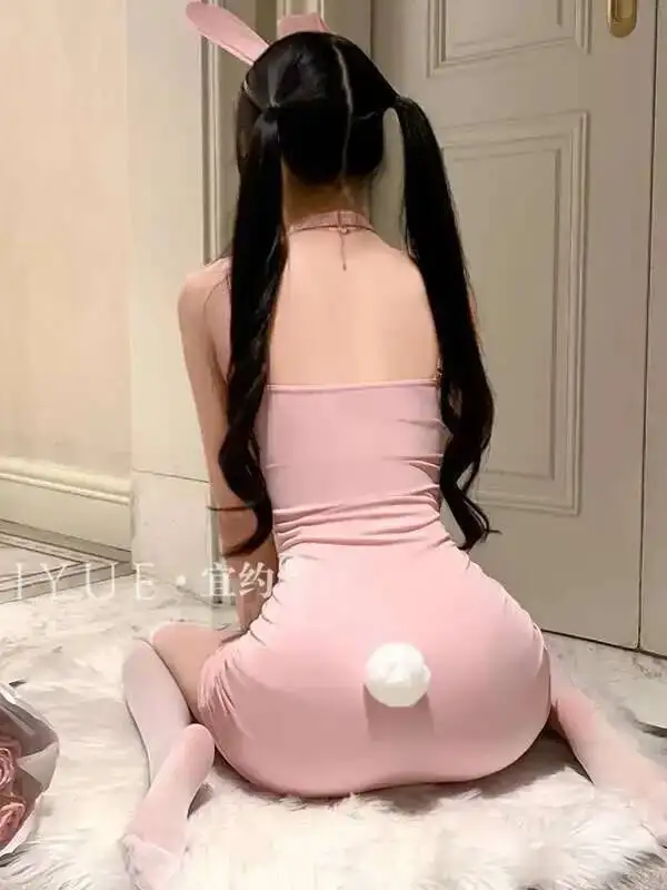 Sexy Puro Desiderio Sexy Bunny Girl Nightclub Uniforme Anime Gioco di ruolo Abito Elegante Canotta Mini Abito 2025 Nuovo Top di moda XGO8