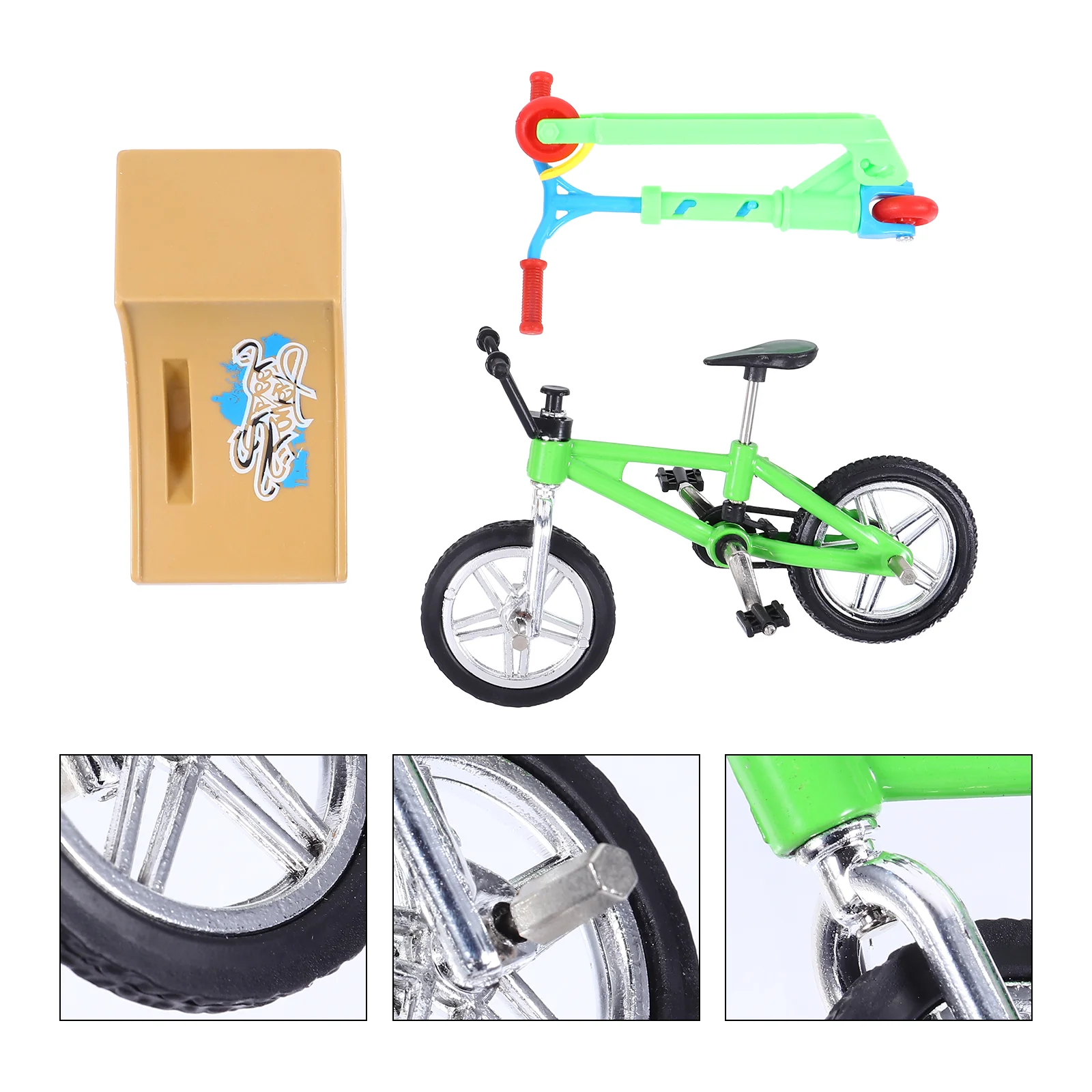 Finger Bike giocattoli portatili decorazione Scooter movimento punta delle dita lega di alluminio plastica sport con rampa Playset