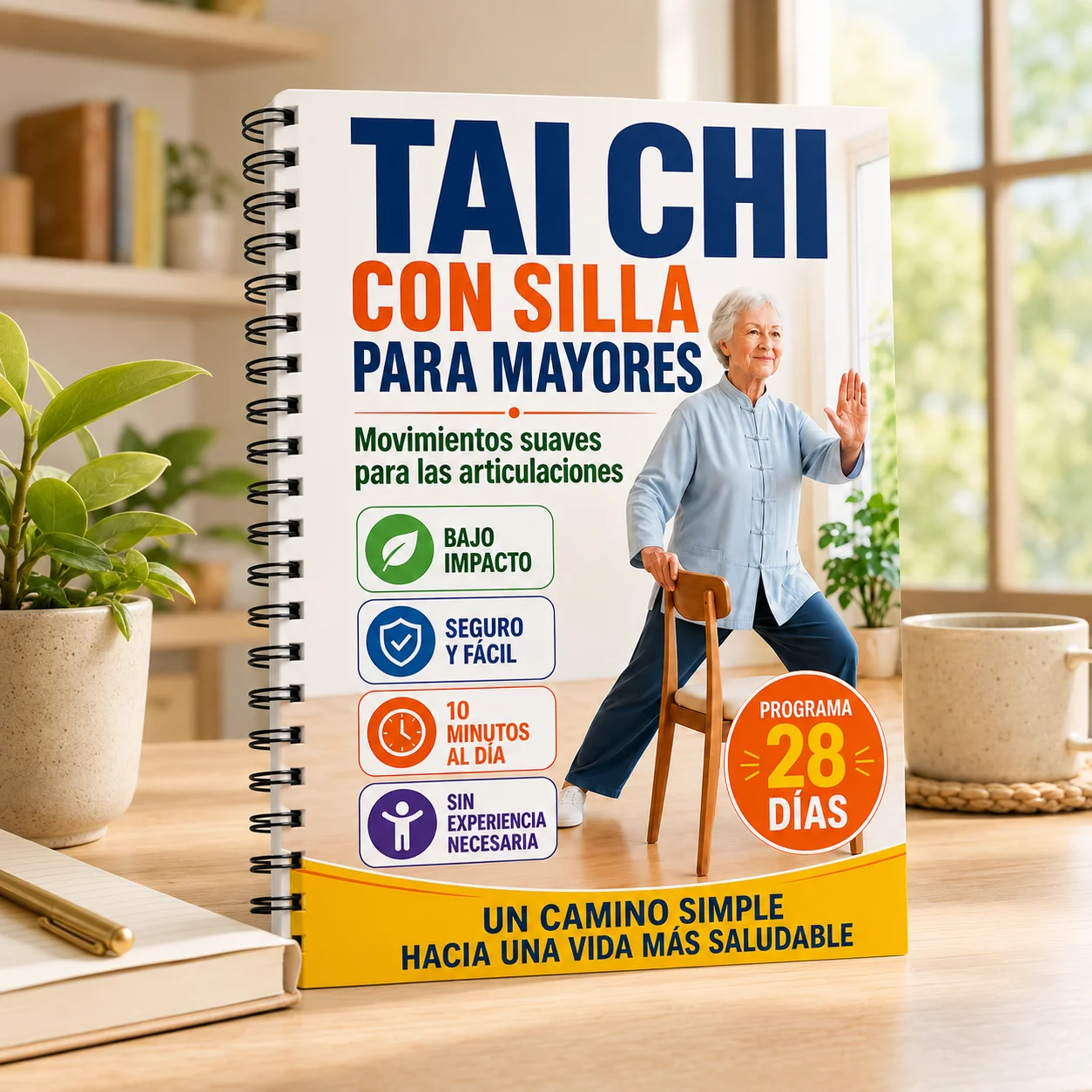 28Day Chair Tai Chi Exercise Program for Seniors Low Impact Fitness Guide with 10Min Daily Gentle Workout to Enhance Joint