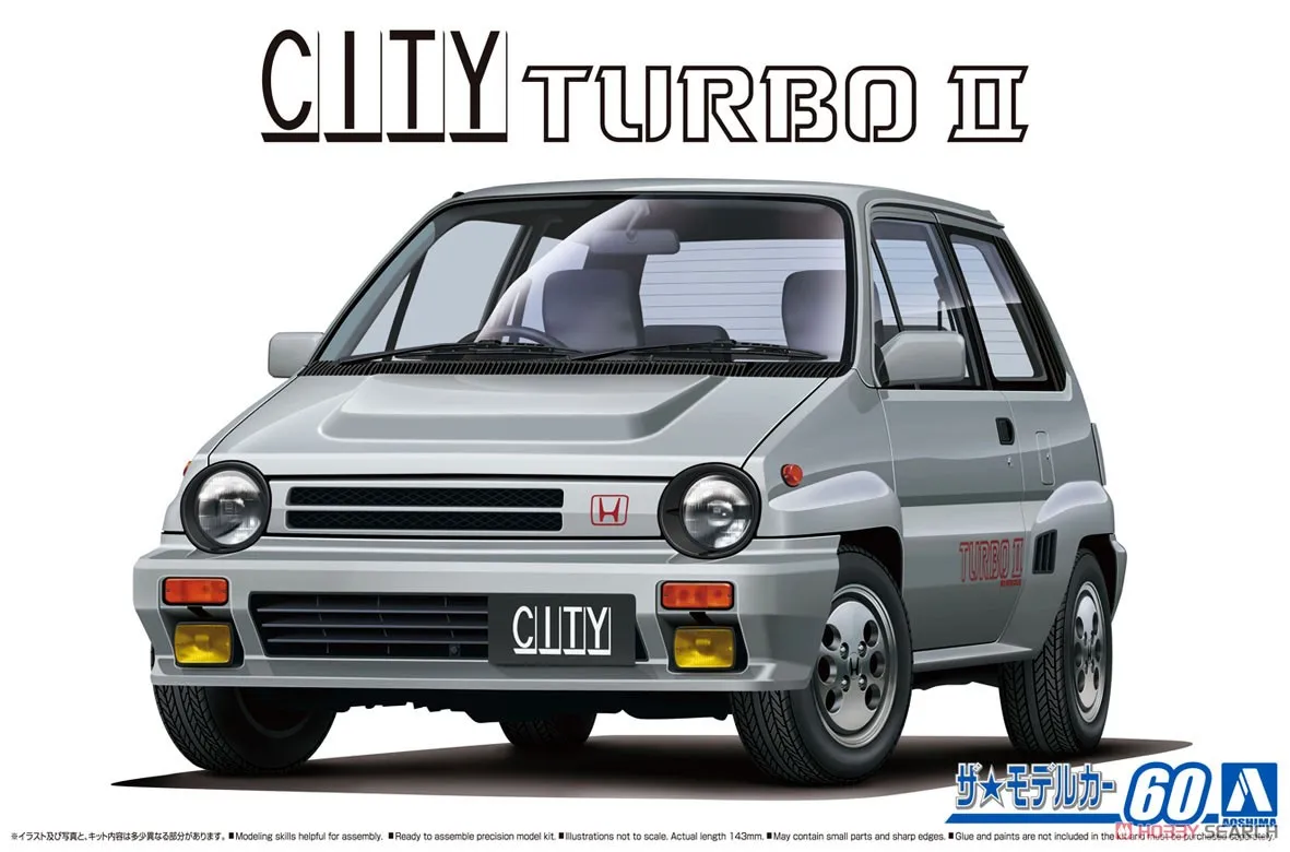 Aoshima 06388 Static Assembled Car Model Toy 1/24 Scale For Honda AA City Turbo II Car Model Kit