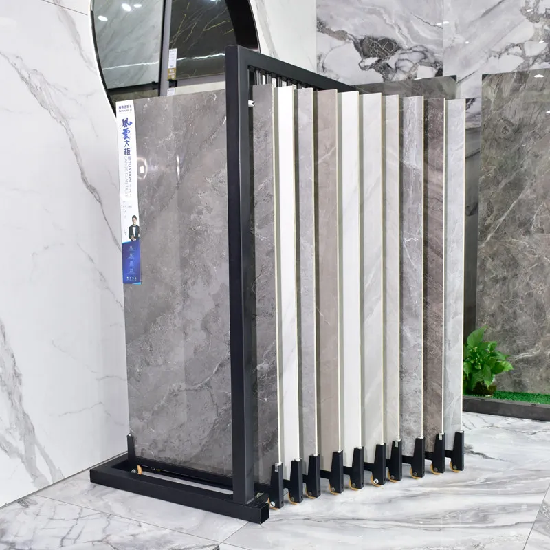 Tile display rack Push-pull large slab Floor tile sample rack Floor-to-ceiling tile rack Pull-out marble shelf Showcase