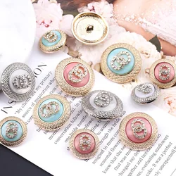 6pcs/lot -18/23mm Beautiful Luxury Designer Logo Metal Luxury Sewing Button For Clothing Accessory Handmade DIY Decoration Gold