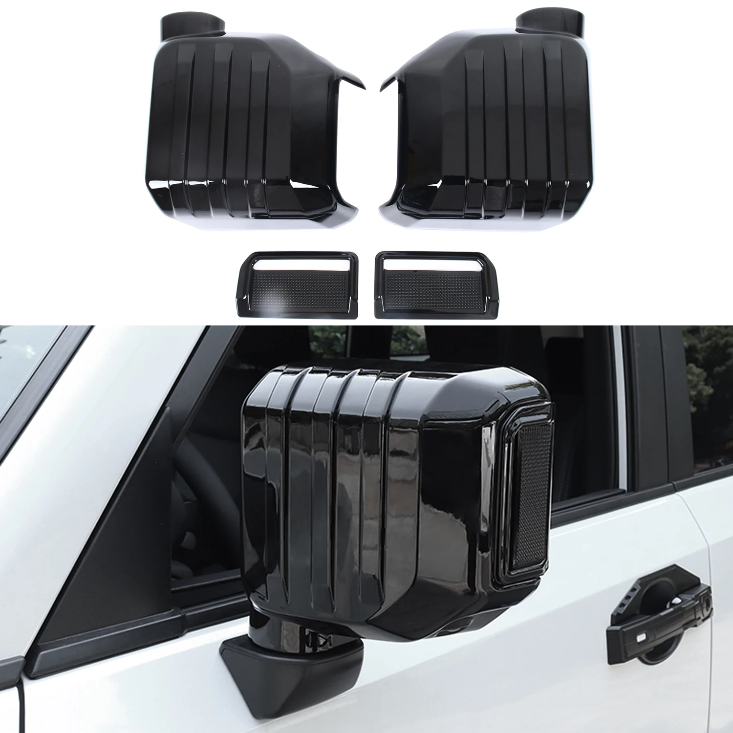 

Для Toyota Land Cruiser Prado LC250 2024 2025 автомобильное боковое зеркало, накладка из АБС-пластика, внешние аксессуары, украшение, защитный черный цвет