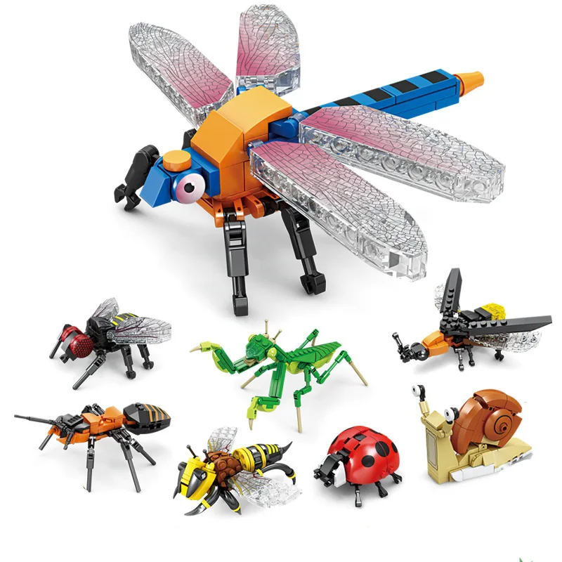 Mini bloc de poisson animaux marins créatifs, modèle 3D, briques, figurines, jouet, Micro blocs de construction, jouet d'assemblage pour enfants filles de 8 à 14 ans