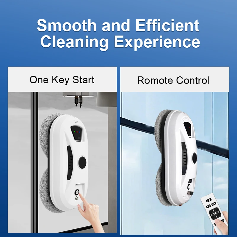 Intelligent Window Cleaning Robot Vacuum Cleaner Robot Window Cleaner Electric Glass  Remote Control for Home