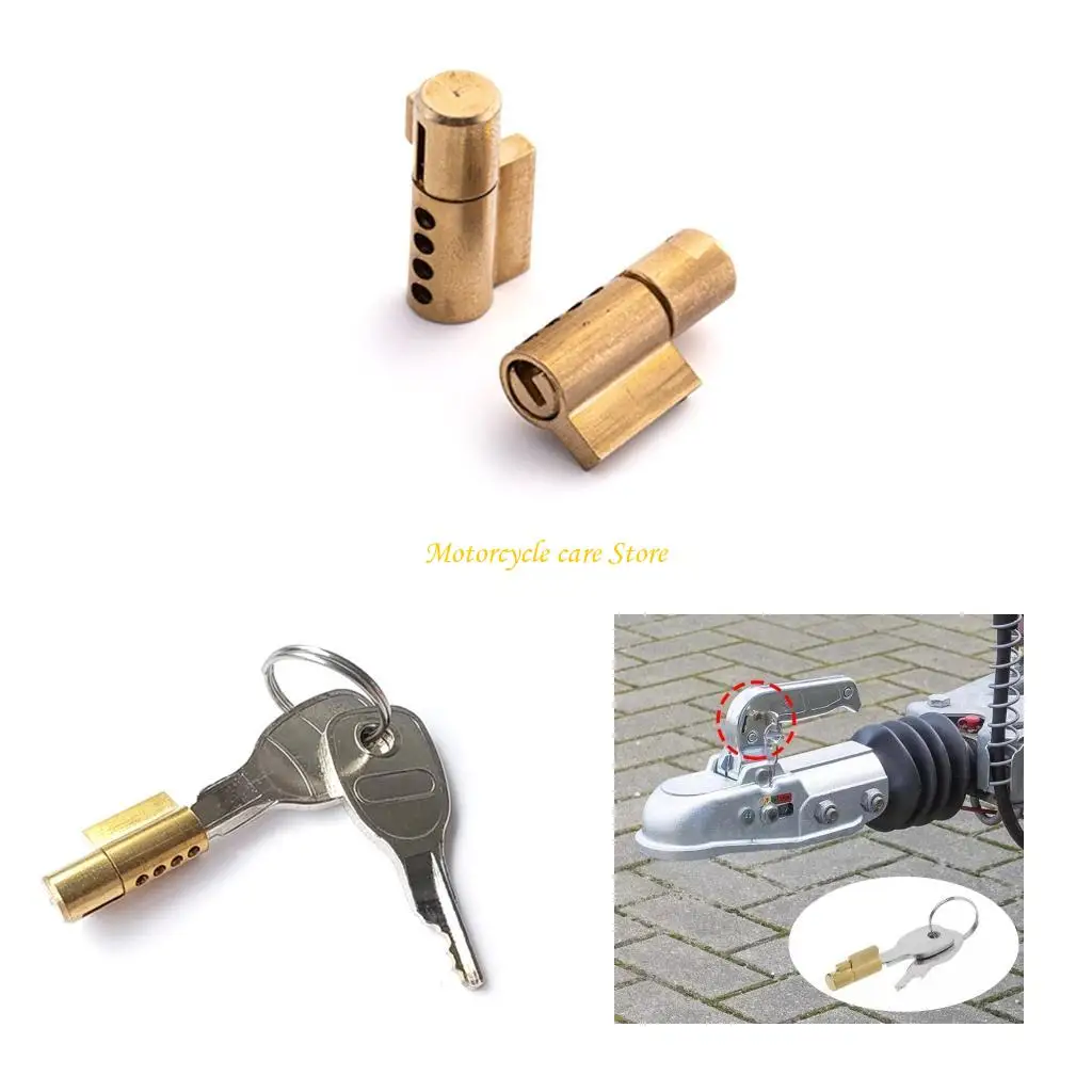U75F Heavy Duty Trailer Hitch Locks+Keys Copper Anti Theft Security Suitable For Caravans Boats Universal Compatibility