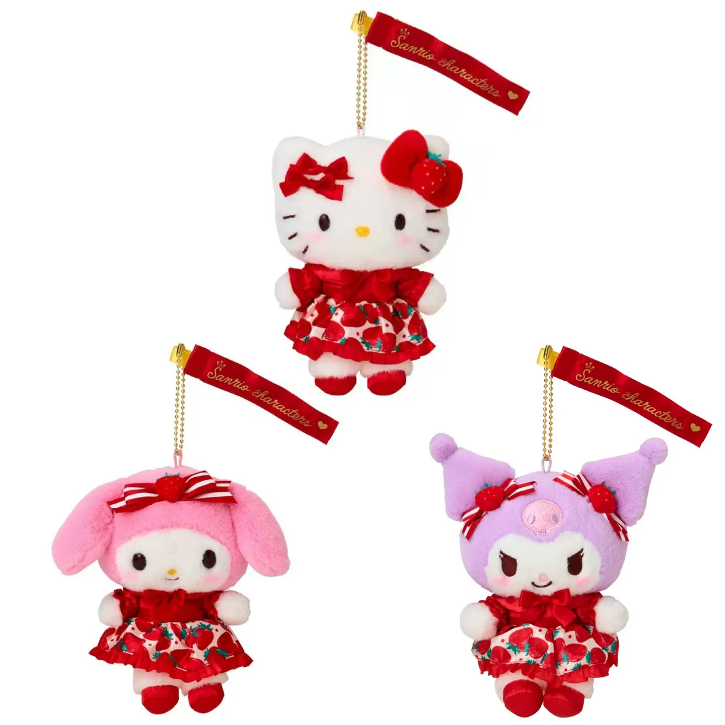 

Новинка 2024 года, клубничная новинка, мелодия, Китти Куроми, плюшевая сумка для кукол, подвеска, детский подарок на день рождения