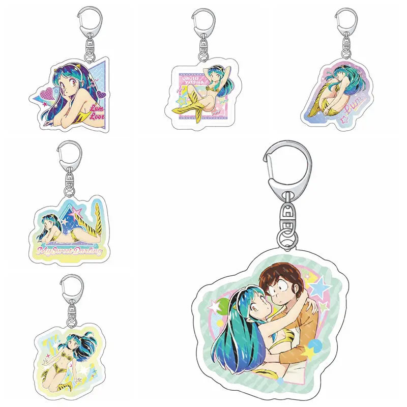 Llaveros de Anime, amuleto de Yatsura Lum Lamu, figura Bestie acrílica, mochila colgante, bolso, monedero, regalo de Navidad para parejas