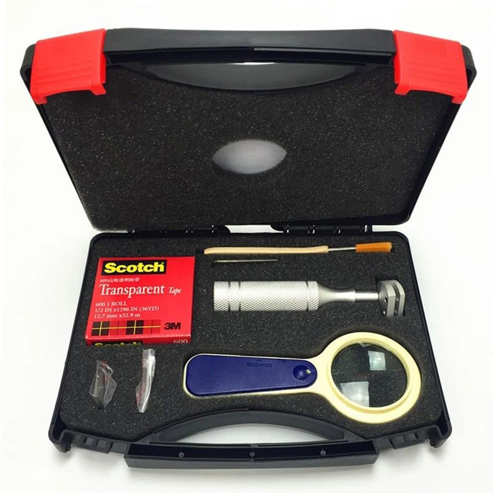 Cross-Cut Adhesion Tester Kit - Complete Set with Four-in-One Cutter, Blades, Magnifier & Brush for Paint/Powder Coating QFR