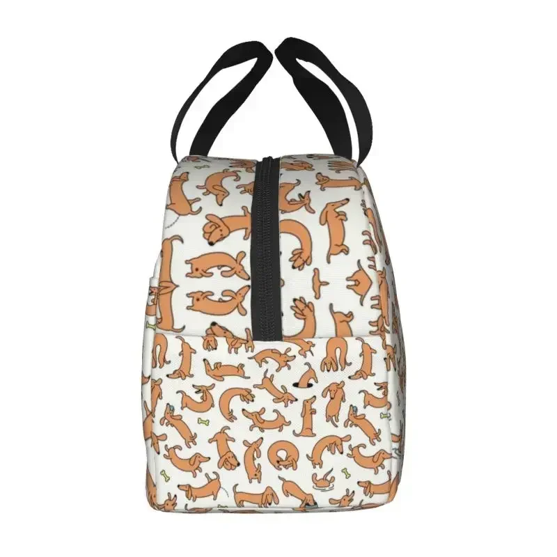 Cute Dachshund Thermal Insulated Lunch Bag Women Sausage Wiener Badger Dogs Resuable Lunch Container for School Storage Food Box