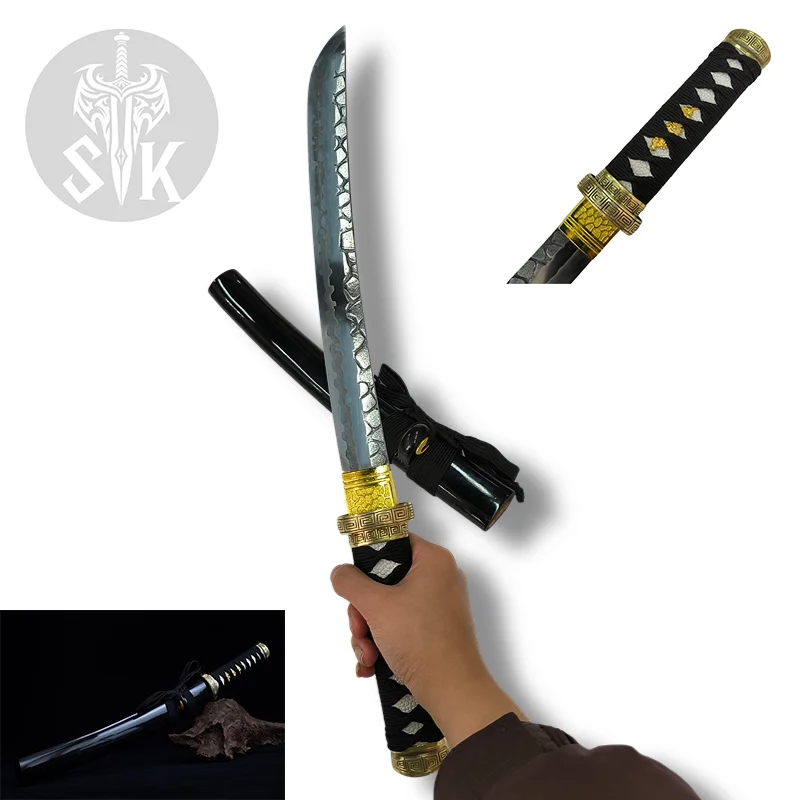 

Black Samurai Katana Sword with Brass Accents – 12.2inch Elegant Design for Decoration, Collection, and Gifting