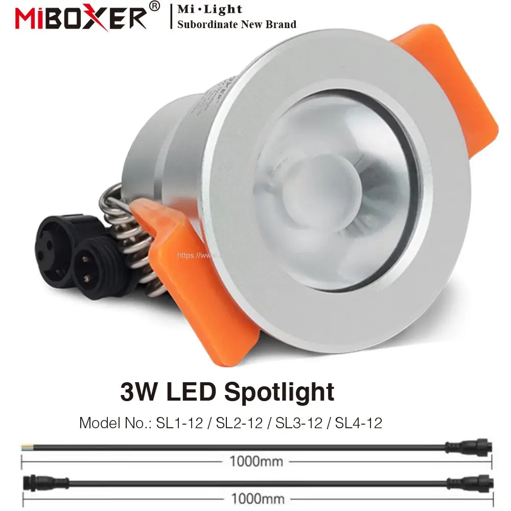 Miboxer 12V 3W Mini jednokolorowy CCT RGB RGBW możliwość przyciemniania LED wodoodporne światło punktowe lampa szafkowa szafa na ubrania oprawa typu