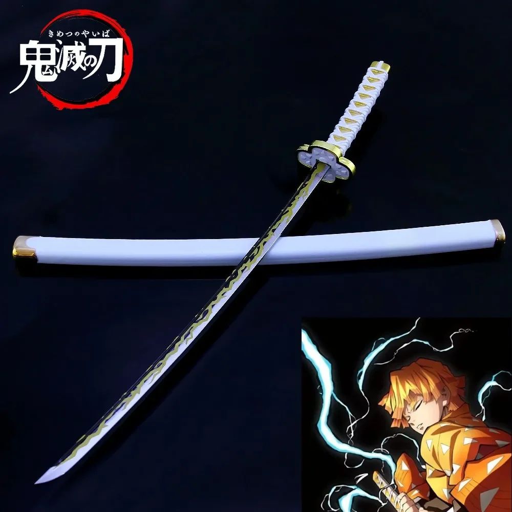 Dämonen töter Schwert Agatsuma Zenitsu Nichirin Klinge Anime der Dämonen töter Korps Messer Katana Sammlung Desktop-Display Geschenk Spielzeug