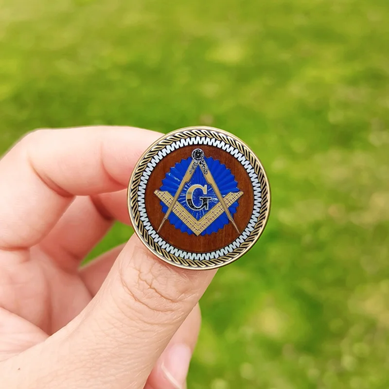 Vintage Free Mason Brooches Masonic Symbol Freemason Photo Glass Dome Handmade Pins Backpack Badge Accessories Gift