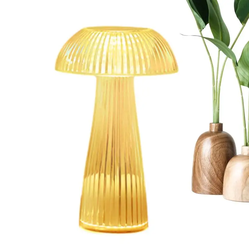 Mushroom Decor Lights Transparent Night Light Mushroom Lamp Crystal Table Lamp LED Ambient Lights For Children Study Room