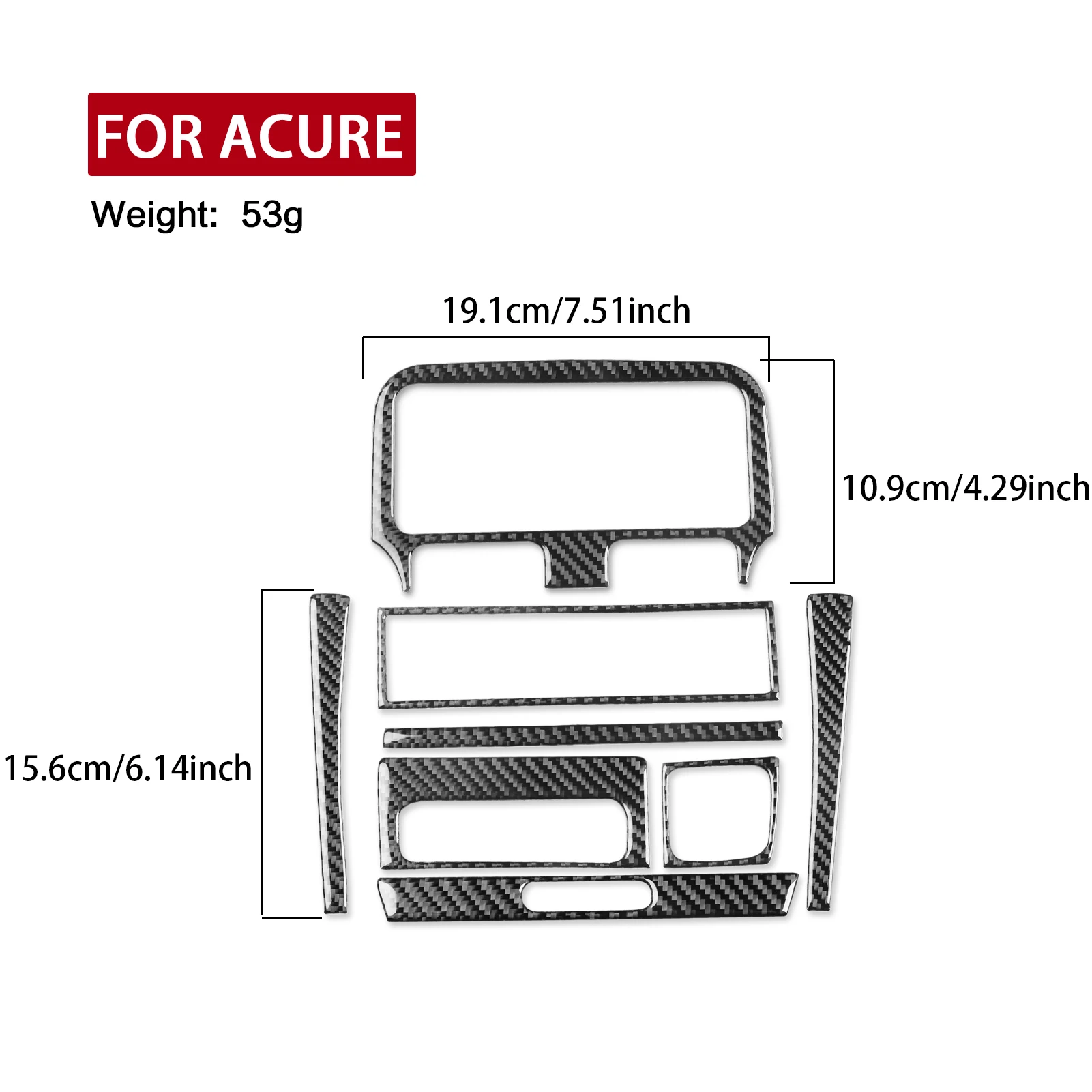 For Acura Integra 1994-2001 Real Carbon Fiber Stickers Central radio AC CD control panel Car Accessories Interior decorative