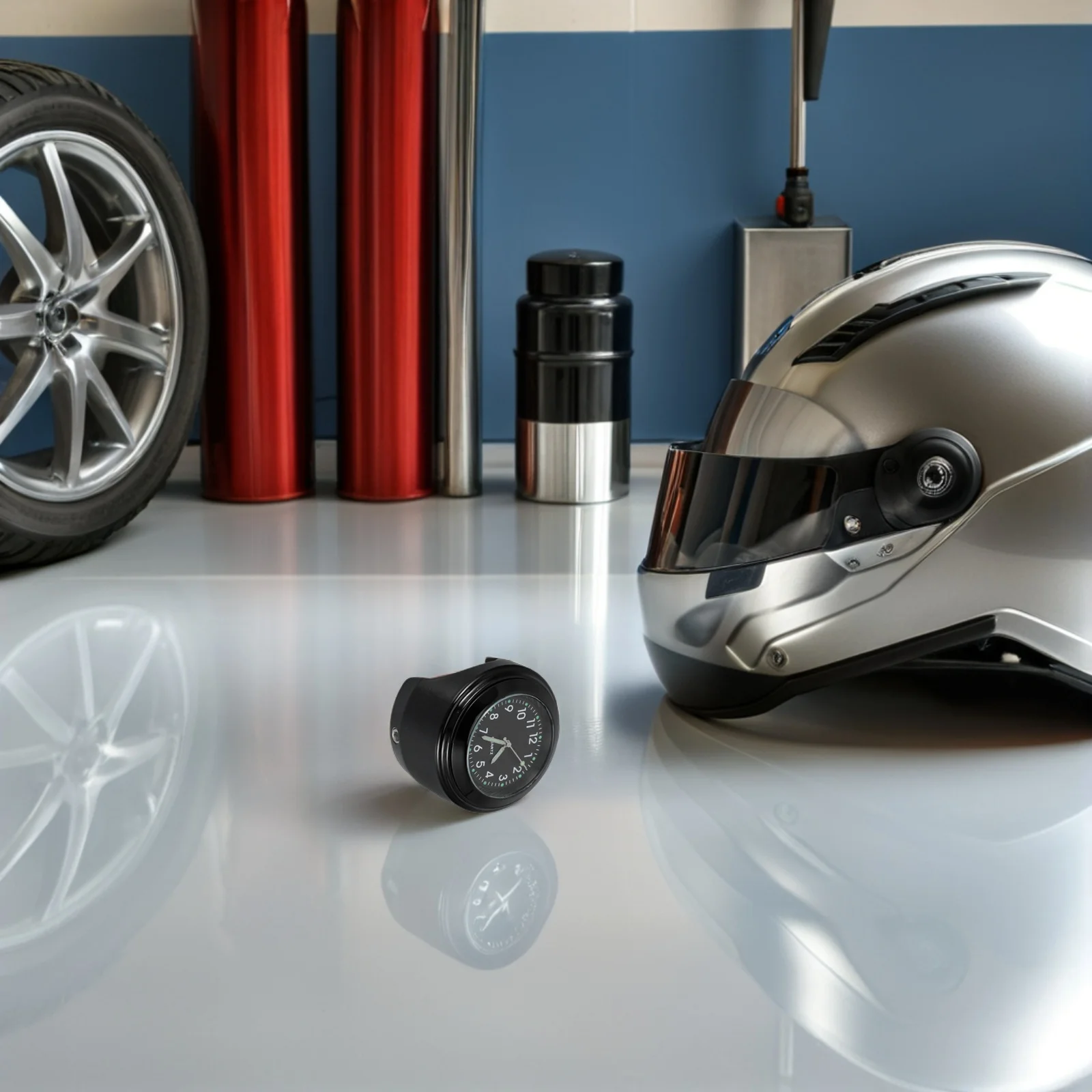 

1Set Motorcycle Handlebar Clock Aluminum Alloy Quartz Movement Dustproof Temperature Gauge for Bike Riding Outdoor Adventure