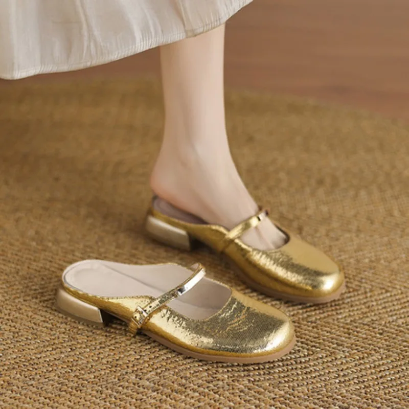 

High quality Ladies Ballet slippers Summer Black Genuine leather Comfortable Casual flats Split Toe Women Walking Shoes